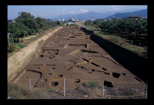 西側からみたⅣ区１次面の全景の写真です。
